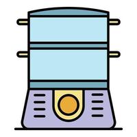 Cooker icon color outline vector