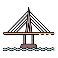 City bridge icon color outline vector