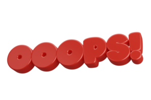 oops 3d render textphrasenbeschriftung png