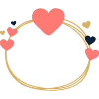 ilustração de quadro de círculo redondo vazio de coração de amor png