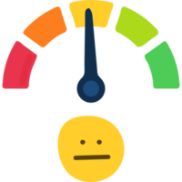 ilustração de medidor de escala de rosto de emoção. indicador de humor, pesquisa de satisfação do cliente, conceito de feedback png