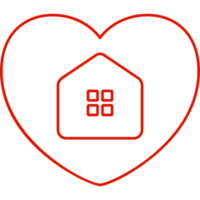 huis liefde Valentijn dag illustratie met hart ballon png