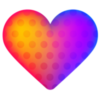 rainbow realistic heart icon png