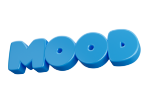 mood 3d render text phrase inscription png