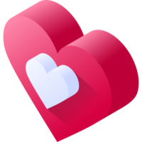 isometric love heart icon png