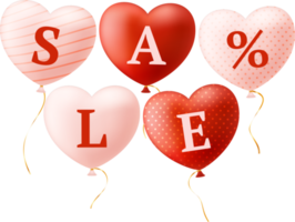 valentine love sale balloon realistic png