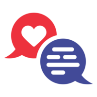 love heart chat bubble icon png