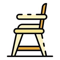 Baby food chair icon color outline vector