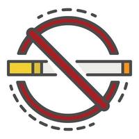 Abstract no smoking icon color outline vector