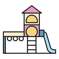 Kid playground complex icon color outline vector