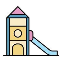 Kid playground icon color outline vector