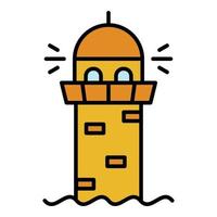 Lighthouse icon color outline vector
