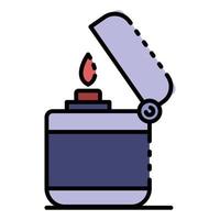 Modern cigarette lighter icon color outline vector