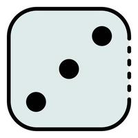 Three point dice icon color outline vector
