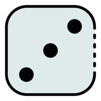 Three point dice icon color outline vector