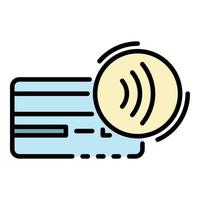 Card nfc icon color outline vector