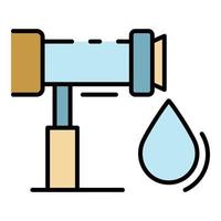 Irrigation drop system icon color outline vector