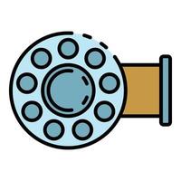 Pipe irrigation pump icon color outline vector