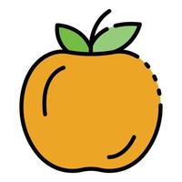 Whole persimmon icon color outline vector