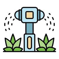 Irrigation sprinkler icon color outline vector