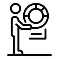 Man with a lifebuoy icon, outline style vector