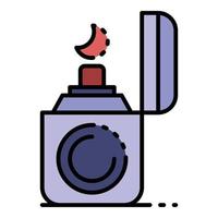 Cigarette lighter icon color outline vector
