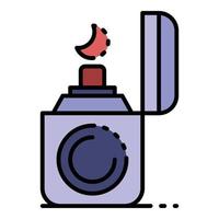 Cigarette lighter icon color outline vector