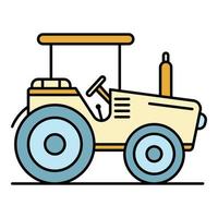 vector de contorno de color de icono de tractor moderno