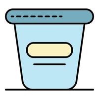 Empty flower pot icon color outline vector
