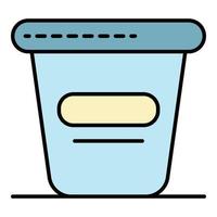 Empty flower pot icon color outline vector