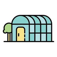 Home greenhouse icon color outline vector