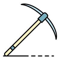 Pickaxe icon color outline vector