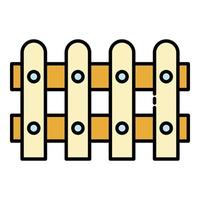 Garden fence icon color outline vector