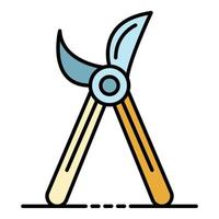 Secateurs icon color outline vector