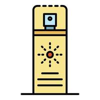 Sunscreen spray icon color outline vector