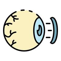 Tired eyeball icon color outline vector