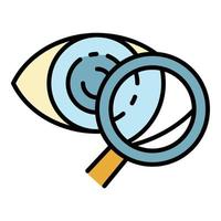 Eye magnify glass icon color outline vector