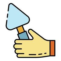 Hand trowel icon color outline vector