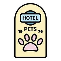 logotipo de mascotas del hotel, estilo de esquema vector