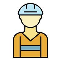 Build worker icon color outline vector