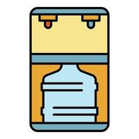 Water cooler icon color outline vector