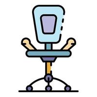 Office desk chair icon color outline vector