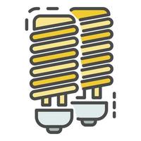 Spiral eco bulb icon color outline vector