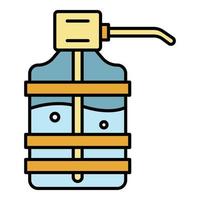 vector de contorno de color de icono de dispensador de agua para el hogar