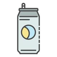 Metal tin can icon color outline vector