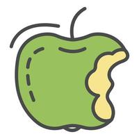 vector de contorno de color de icono de manzana ecológica