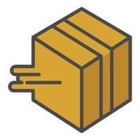 Fast box delivery icon color outline vector