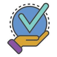 Successful delivery icon color outline vector