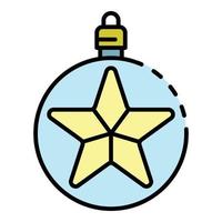 Star ball toy tree icon color outline vector