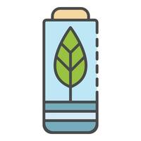 Eco battery icon color outline vector